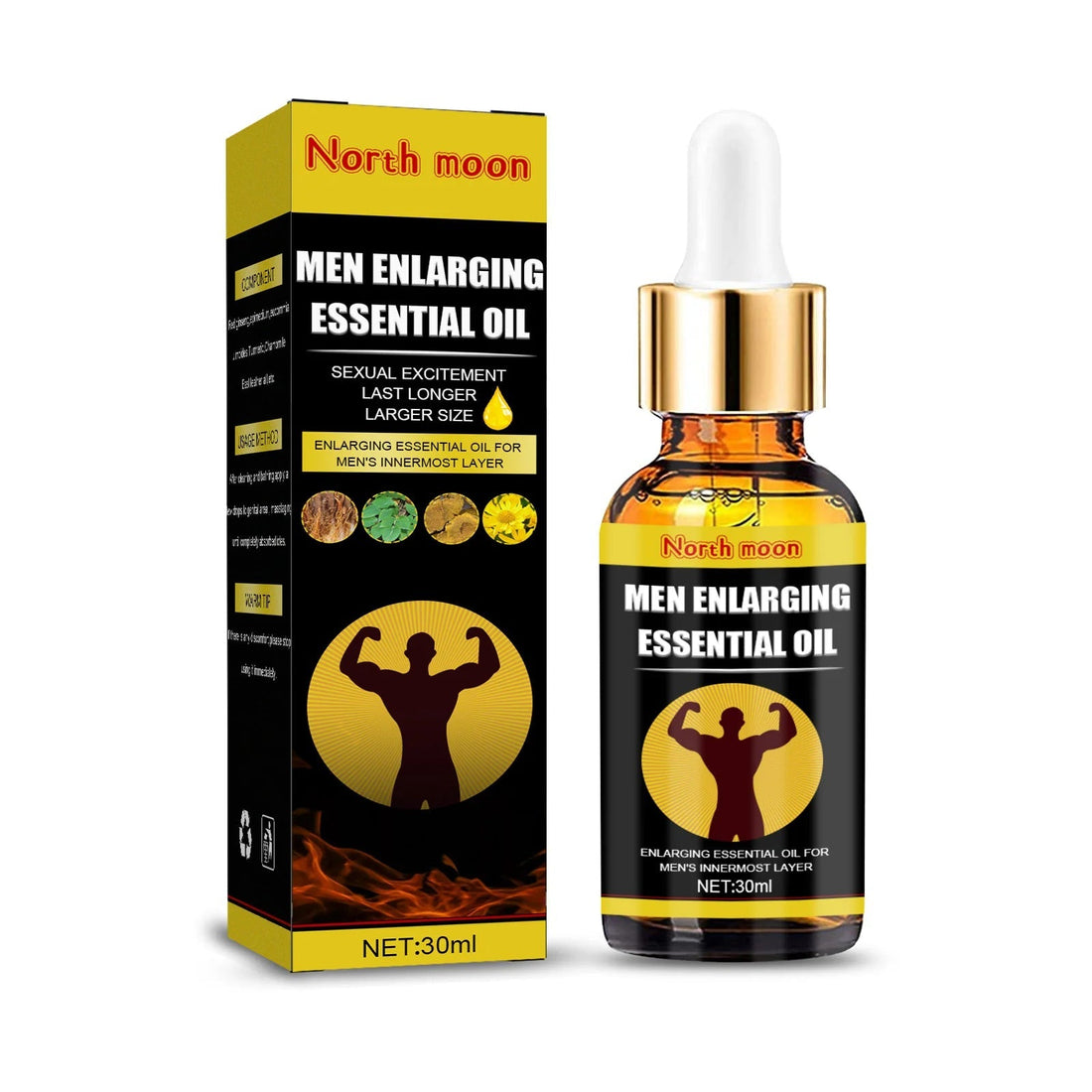North Moon men's massage oil, strong man's private parts, empowering maintenance, vitality, endurance, exercise, external essential oil